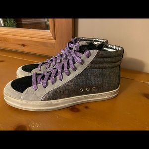 P448 Metallic High Top Sneakers Sz 39